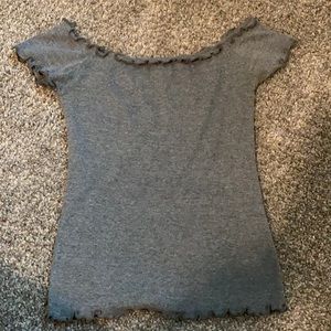 Grey Off-shoulder Top